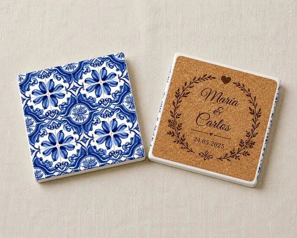 Ceramic coasters with cork base